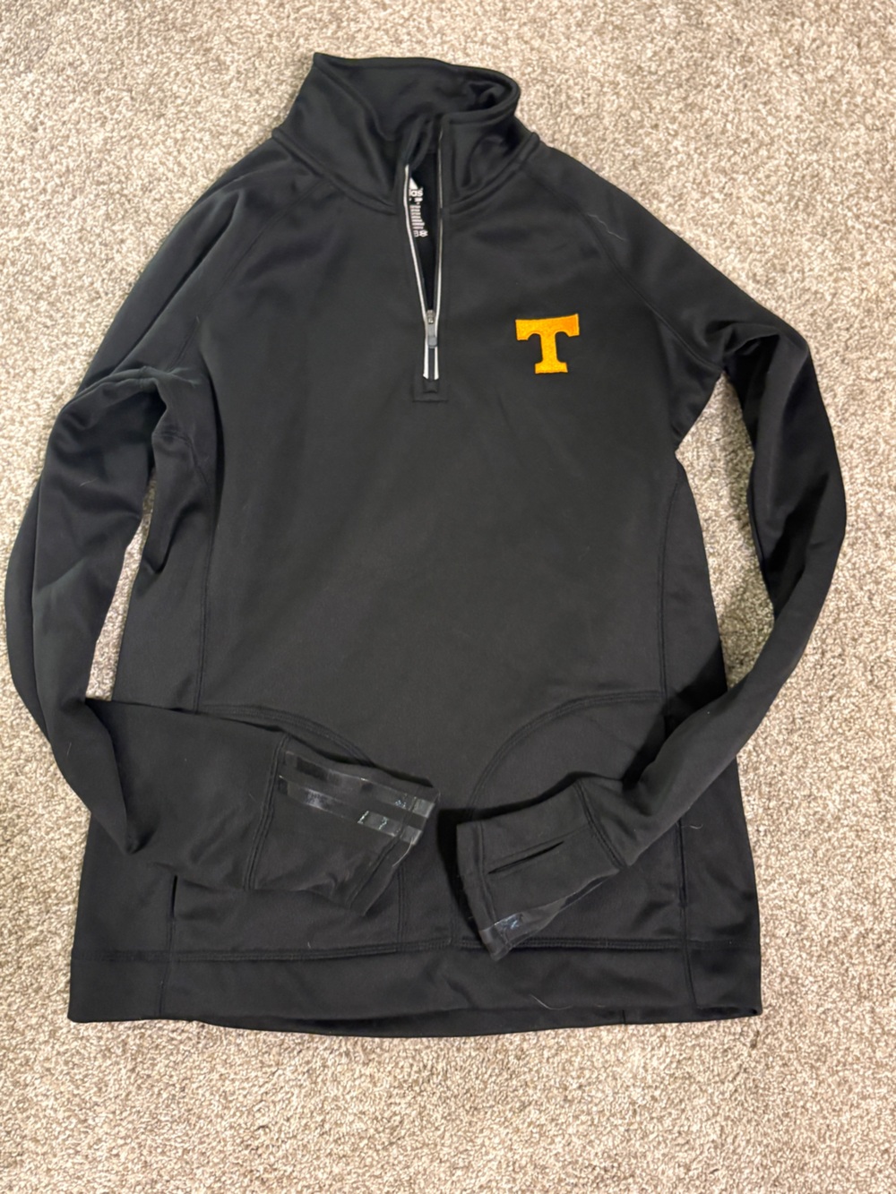 adidas Black Quarter-Zip Sweater with Tennessee patch